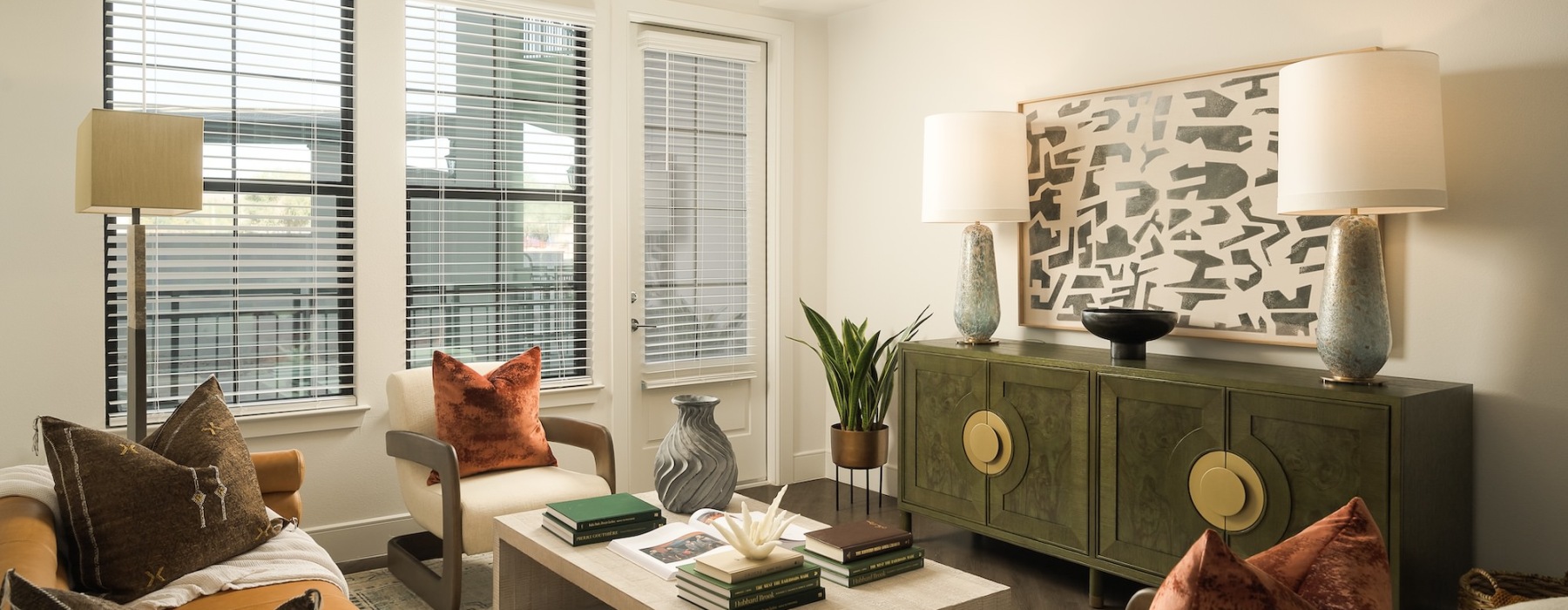 Open space living area with natural lighting