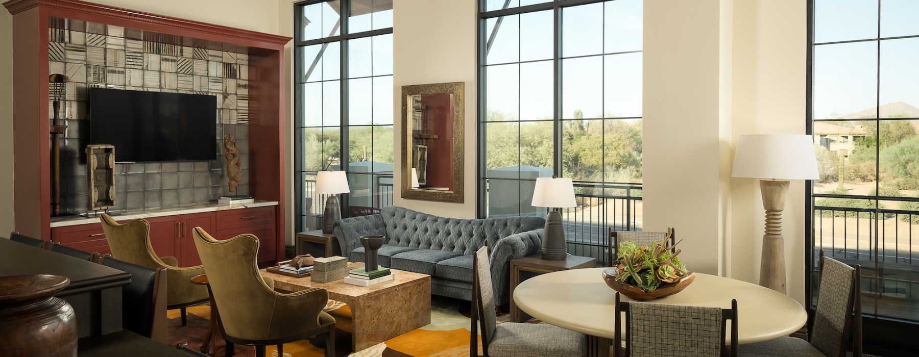 a spacious naturally lit clubroom